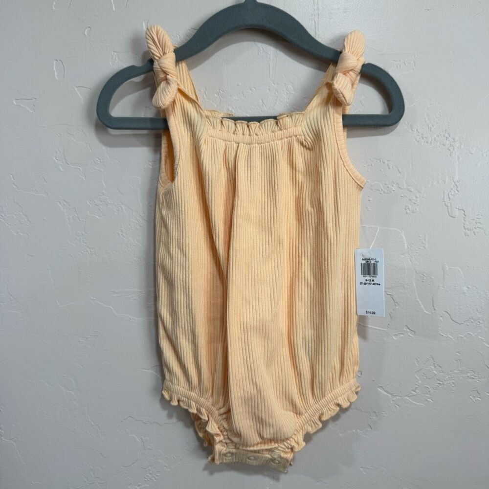 🏈 Old Navy pale orange ribbed tank onesie